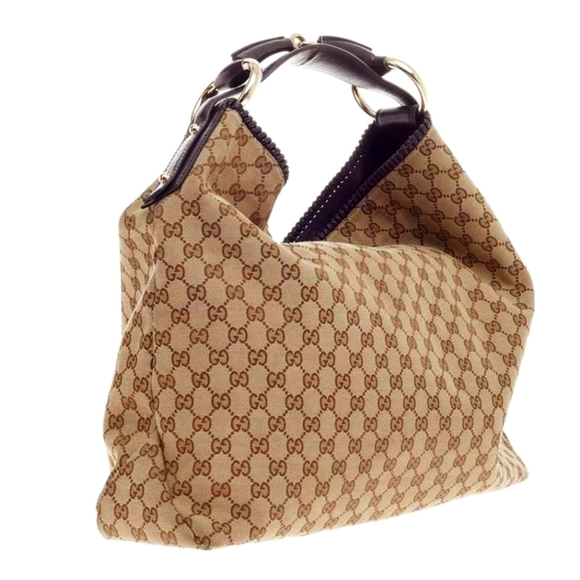 Gucci Handbags - ($5 START!) GUCCI MONOGRAM GG HORSE BIT HOBO BAG!